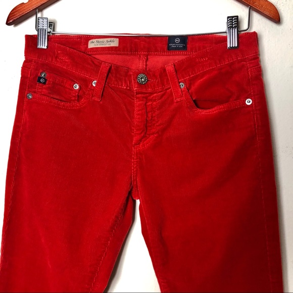 ADRIANO GOLDSCHMIED Stevie Red Corduroy Ankle pants Jeans 27 - Picture 3 of 8